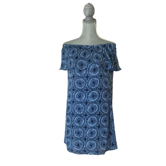 Michael Kors Off-Shoulder Print Dress Size 4 - Picture 4 of 6